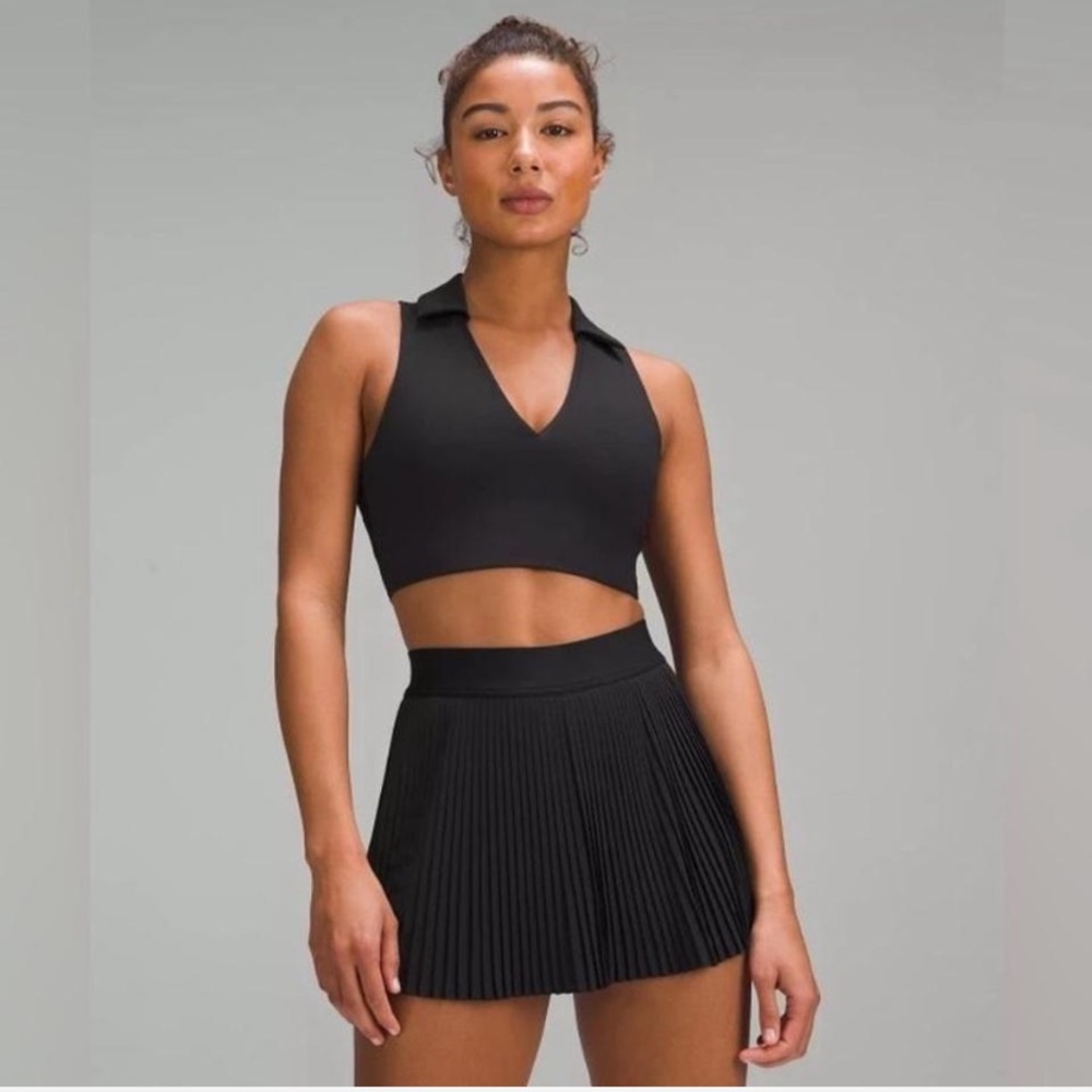 Lululemon black collared longline tennis bra